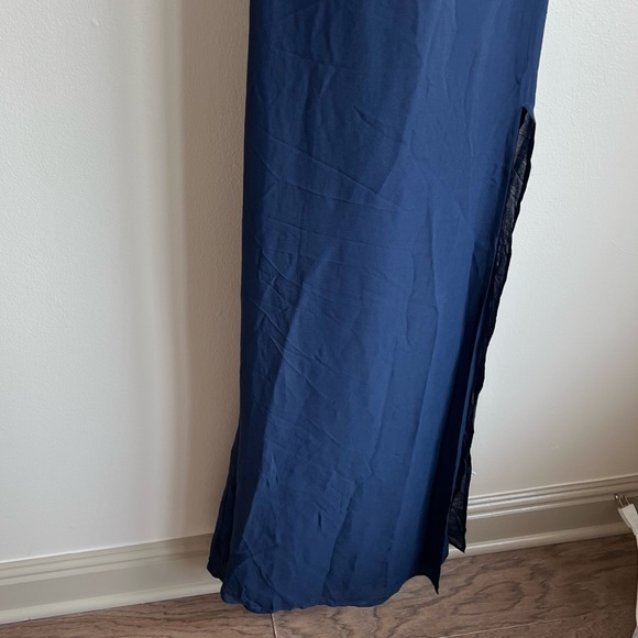 Reformation Navy Ingrid Strapless Maxi Dress, Size 0 - Picture 4 of 8